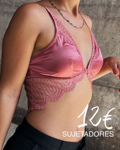 A close-up aesthetic shot of a lace bra with clear pricing text overlay used for direct offer performance campaigns.